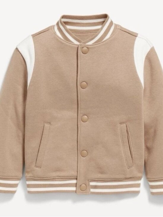 Janie and Jack Other - Janie And Jack Toddler Classic Bomber Jacket 3-4 Years Tan Snap Front Pockets